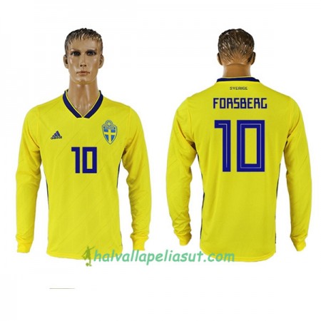 Jalkapallo Pelipaidat Ruotsi Forsberg 10 World Cup 2018 Kotipaita Pitkähihainen